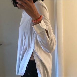 Anthropologie cloth + stone flowy white blouse